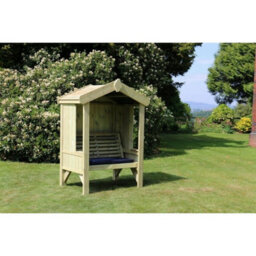 Churnet Valley Garden Furniture Ltd Cottage Arbour - Seats 2 - L90 X W135 X H190 Cm - Min. Assembly Required - Set Of Waterproof Cushions Included - thumbnail 2