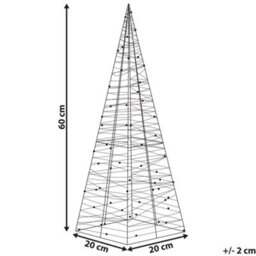 Beliani Outdoor Decoration Led Puksala Christmas Tree 60 Cm Silver - thumbnail 3