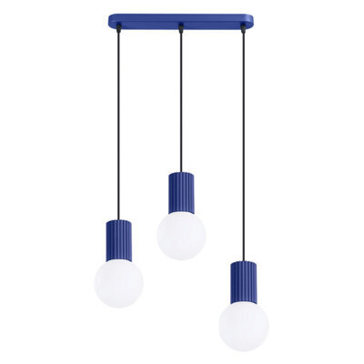 Sollux Lighting Halo Aluminum/glass Ultramarine 3 Lights Modern Pendant Lamps - image 1