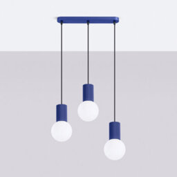 Sollux Lighting Halo Aluminum/glass Ultramarine 3 Lights Modern Pendant Lamps - thumbnail 2