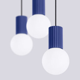 Sollux Lighting Halo Aluminum/glass Ultramarine 3 Lights Modern Pendant Lamps - thumbnail 5