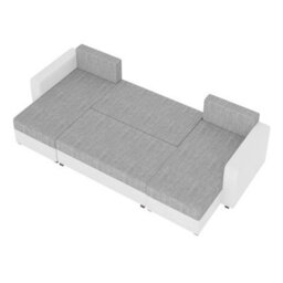 Astana U Shaped Corner Sofa Bed Storage Compartment Pull Out Sleep Function Bonell Springs White Grey - thumbnail 5