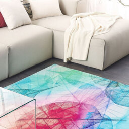 Beliani Multicolour Watercolour Leaf Print Rug 160 X 230Cm Low Pile - Modern - thumbnail 2
