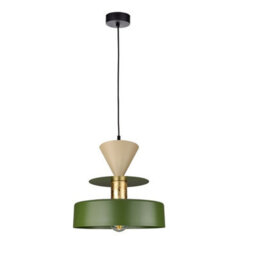 Luminosa Lighting Luminosa Valia Dome Pendant Ceiling Light Green, Beige 1X E27 - thumbnail 1