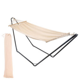 Harbour Housewares Garden Spreader Bar Hammock With Stand - Natural