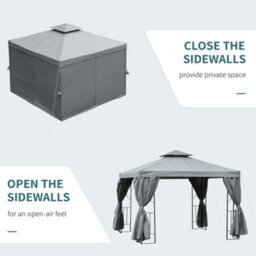 Outsunny 3 X 3M Garden Metal Gazebo Sun Shade Shelter Outdoor Party Tent - thumbnail 6