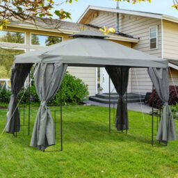 Outsunny 3 X 3M Garden Metal Gazebo Sun Shade Shelter Outdoor Party Tent - thumbnail 1