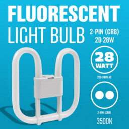 Set Of 2 Fluorescent Light Bulbs 2 Pin Energy Saving 28W Slim Lamp Tube 2D Bulb Long Life Durable High Efficiency Tubes - thumbnail 4