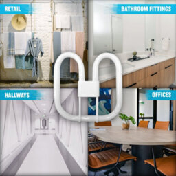 Set Of 2 Fluorescent Light Bulbs 2 Pin Energy Saving 28W Slim Lamp Tube 2D Bulb Long Life Durable High Efficiency Tubes - thumbnail 2