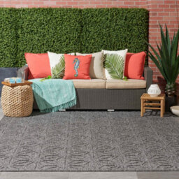 Outdoor Rug, Optical (3D) Diningroom Rug, Dark Grey Outdoor Rug, Stain-Resistant Kitchen Abstract Rug-160Cm X 221Cm - thumbnail 2