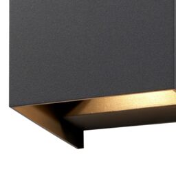 GoodHome Adjustable Matt Dark Grey Mains-Powered Integrated Led Outdoor Double Square Wall Light 814Lm - thumbnail 6