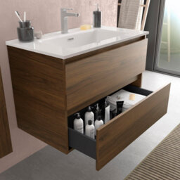 Cygnus bath Bequia Vanity Unit 60Cm Walnut Basin Ceramic - thumbnail 2