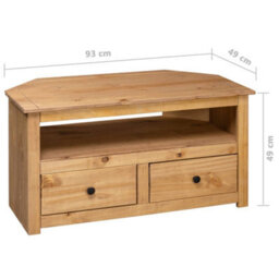 Berkfield Durable Corner Tv Cabinet 93X49X49 Cm Solid Pine Panama Range - thumbnail 9