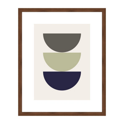 Accent By Nielsen Velino Walnut Picture Frame 40X50Cm - With Glass Front And Abstract Poster Print - image 1