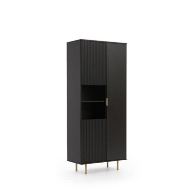 Arte Nubia Tall Cabinet - Elegant Storage Solution In Black - W800mm X H1900mm X D410mm - image 1