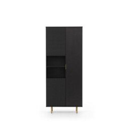 Arte Nubia Tall Cabinet - Elegant Storage Solution In Black - W800mm X H1900mm X D410mm - thumbnail 2