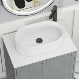 Royal Bathrooms Royal Bathroom Elmore 800mm Matt Pebble Grey Wall Mounted Bathroom Vanity Unit 2 Drawer Plain White Worktop With Peak Basin - thumbnail 4