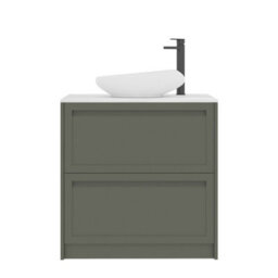 Royal Bathrooms Royal Bathroom Elmore 800mm Matt Green Freestanding Countertop Bathroom Vanity Unit 2 Drawer With Nova Basin - thumbnail 7