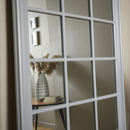 The Online Mirror Shop Window Mirror Cambridge Rectangular Shape With Grey Frame For Hanging In Living Room, Bedroom- H 180Cm X W 90Cm X D 4Cm - thumbnail 4