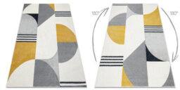 RugsX Carpet Fusion 1327 White Dark Grey Gold - Geometric, Modern, Abstract 160X220 Cm - thumbnail 3