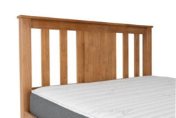 Mia Solid Wooden Bedframe 4Ft Double 5Ft King In Oak Finish Headboard Included - thumbnail 3