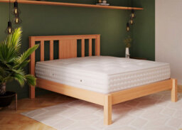 Mia Solid Wooden Bedframe 4Ft Double 5Ft King In Oak Finish Headboard Included - thumbnail 2