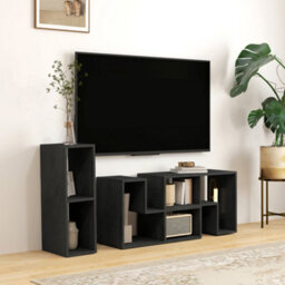 Homcom Tv Unit For Tvs Up To 75 Inches, Free Combination Tv Stand, Black - thumbnail 1