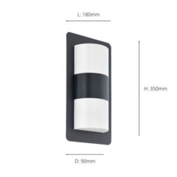 Eglo Cistierna Grey Metal Ip44 Outdoor Wall Light, (D) 18Cm - thumbnail 5