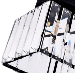 Crystal Ceiling Lamp Mount Lamp Led Ceiling Lamp Square Lampshade Lamps E27 Black - thumbnail 4