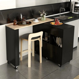 Kitchen Island Cart Bar Table Combo W/ 12 Bottle Wine Rack - thumbnail 5