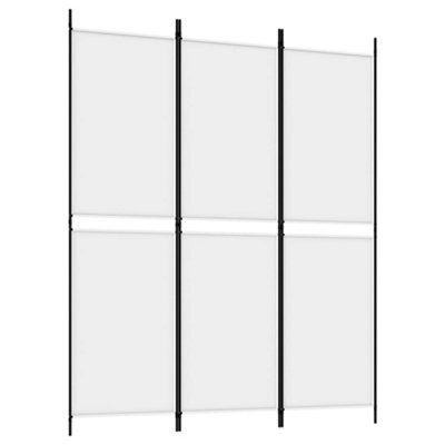 Berkfield Durable 3-Panel Room Divider White 150X180 Cm Fabric - image 1