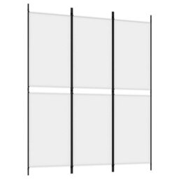 Berkfield Durable 3-Panel Room Divider White 150X180 Cm Fabric - thumbnail 1