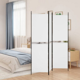Berkfield Durable 3-Panel Room Divider White 150X180 Cm Fabric - thumbnail 2