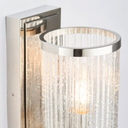 Anson Lighting Tampa Wall Light Finished In Bright Nickel Plate And Ribbed Bubble Glass - thumbnail 4