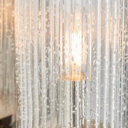Anson Lighting Tampa Wall Light Finished In Bright Nickel Plate And Ribbed Bubble Glass - thumbnail 3
