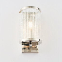 Anson Lighting Tampa Wall Light Finished In Bright Nickel Plate And Ribbed Bubble Glass - thumbnail 5