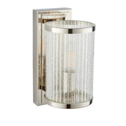 Anson Lighting Tampa Wall Light Finished In Bright Nickel Plate And Ribbed Bubble Glass - thumbnail 2