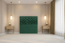 "Nexus Tuscany Emerald Plush Divan Bed Base No Drawers With 54"" Floor Standing Headboard 4' Small Double" - thumbnail 6