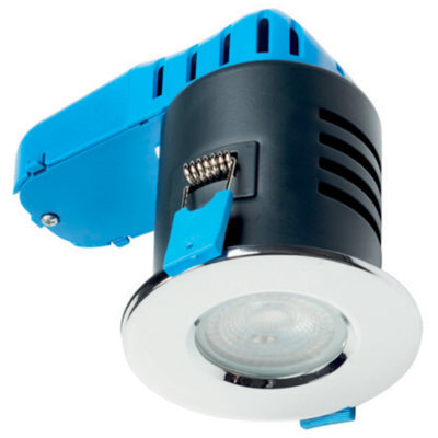 Deta L1701Ch3 Ip65 Led Fire Rated Downlight Dimmable Polished Chrome - 3000K