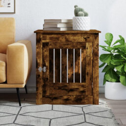 Walplus Smoked Oak Dog Crate Furniture 64.5X80X71 Cm Engineered Wood - thumbnail 3