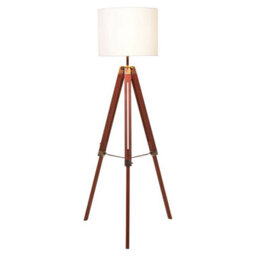 Orsina Tripod Floor Lamp With Brown Base, Adjustable Tall Standing Lamp, Modern Floor Lamp With Metal Struts - thumbnail 1