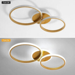 42W Gold Led Ceiling Light Cold White Diy Modern Ceiling Lamp Round Living Room - thumbnail 8