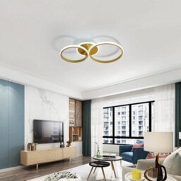 42W Gold Led Ceiling Light Cold White Diy Modern Ceiling Lamp Round Living Room - thumbnail 3