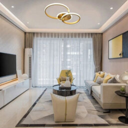 42W Gold Led Ceiling Light Cold White Diy Modern Ceiling Lamp Round Living Room - thumbnail 4