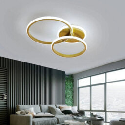 42W Gold Led Ceiling Light Cold White Diy Modern Ceiling Lamp Round Living Room - thumbnail 6
