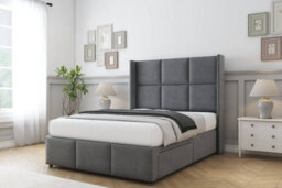 "Sloomy Beaumont Armour Coniston Divan Bed Base 2 Drawers Foot-End - 54"" Wingback Headboard & 12"" Footboard 6' Super King" - thumbnail 3