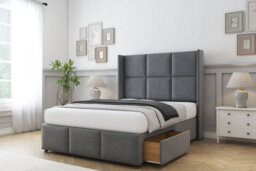 "Sloomy Beaumont Armour Coniston Divan Bed Base 2 Drawers Foot-End - 54"" Wingback Headboard & 12"" Footboard 6' Super King" - thumbnail 4