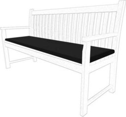 istyle mode 2 Seater Garden Bench Cushion Seatpad Indoor & Outdoor Use - Black