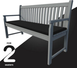 istyle mode 2 Seater Garden Bench Cushion Seatpad Indoor & Outdoor Use - Black - thumbnail 3