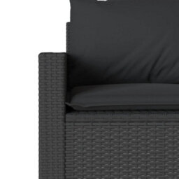 Berkfield 2 Piece Garden Dining Set With Cushions Black Poly Rattan - thumbnail 9